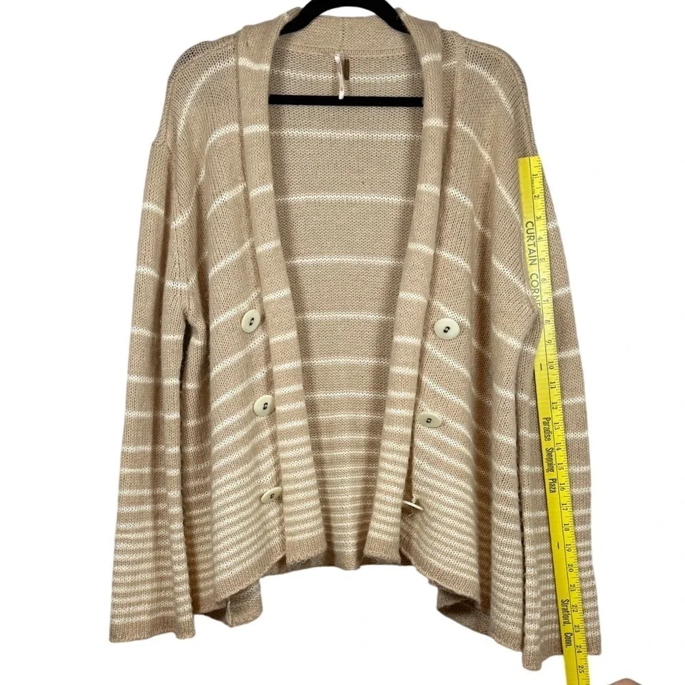 FREE PEOPLE We The Free Trapeze Open Front Cardigan, Cream/White, Wool Blend, L